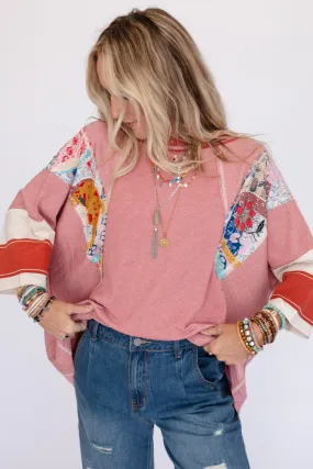 Britt Patchwork Top - Red
