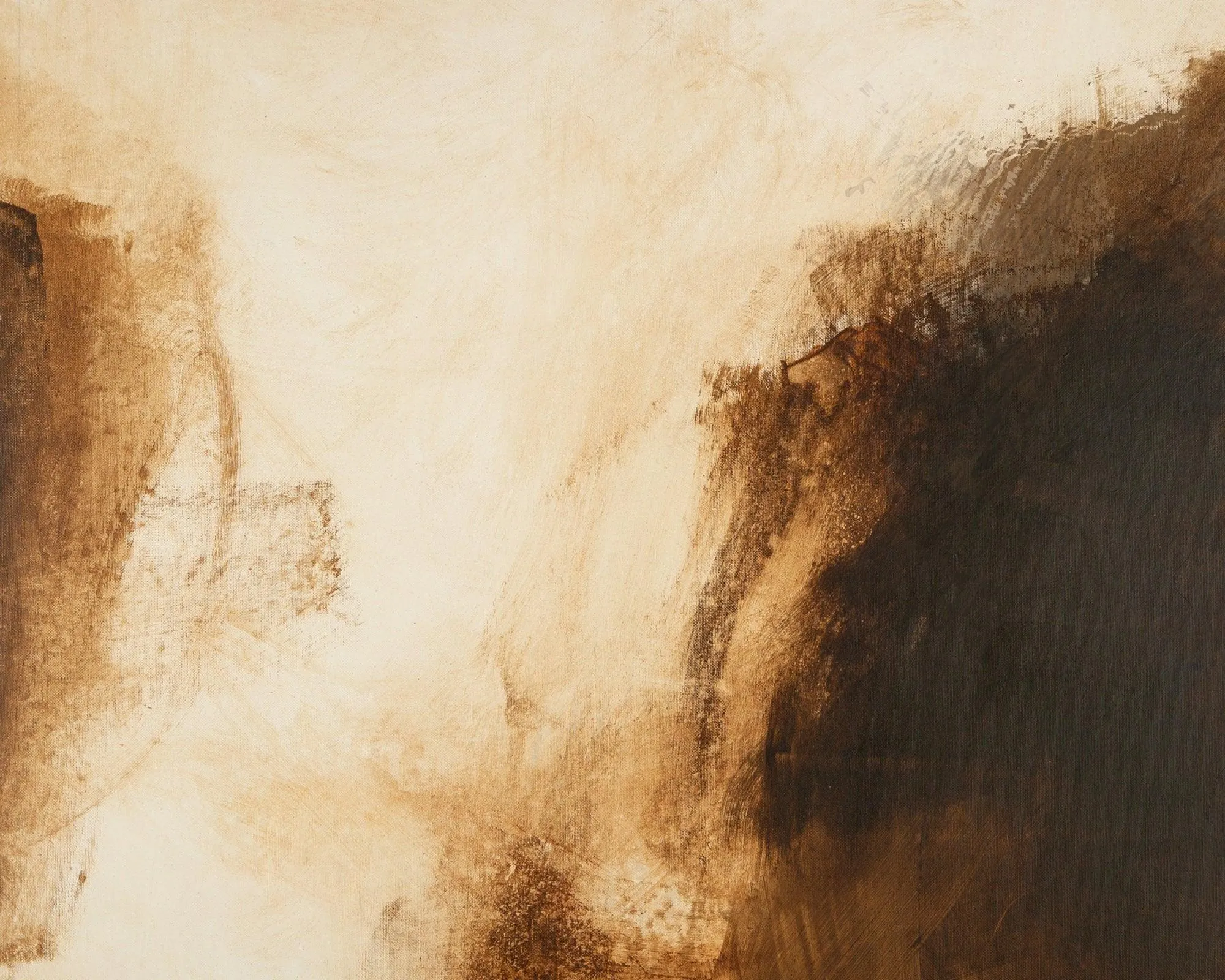 Brown original abstract painting minimalist extra large wall art - Living room decor