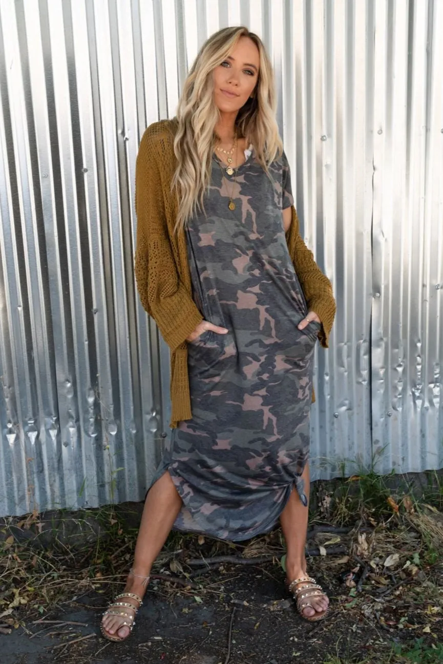Call It Comfort Tee Dress - Camo