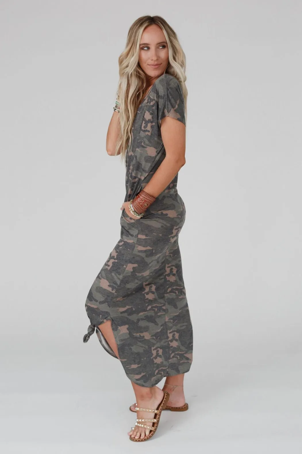 Call It Comfort Tee Dress - Camo