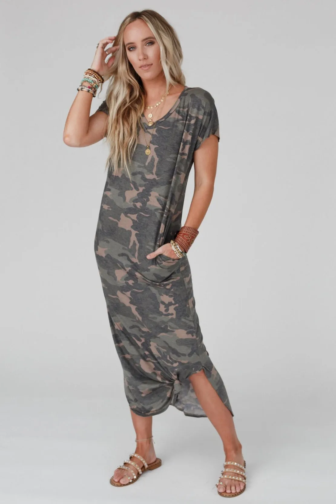 Call It Comfort Tee Dress - Camo