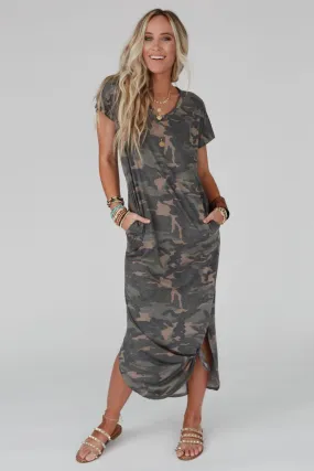 Call It Comfort Tee Dress - Camo