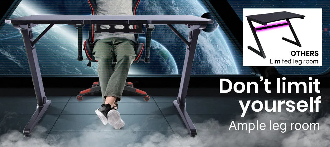 Carbon Fiber Gaming Desk, Z-Frame, Ergonomic - OVERDRIVE