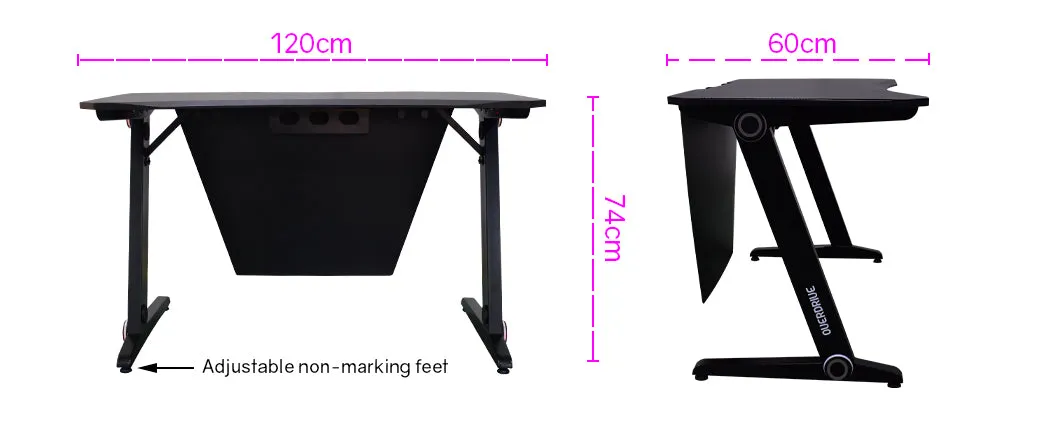 Carbon Fiber Gaming Desk, Z-Frame, Ergonomic - OVERDRIVE