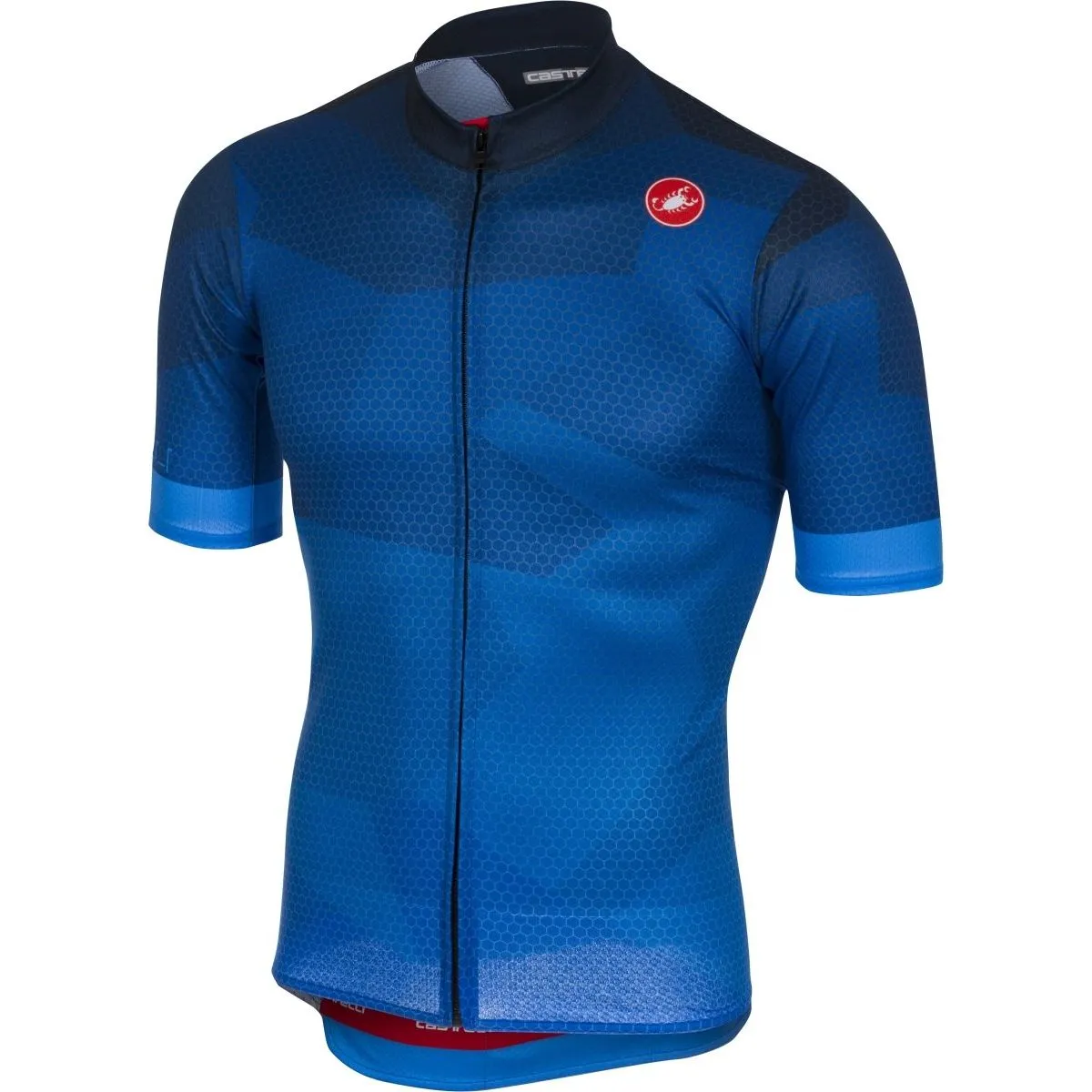 Castelli Flusso FZ Short Sleeve Jersey - Surf Blue