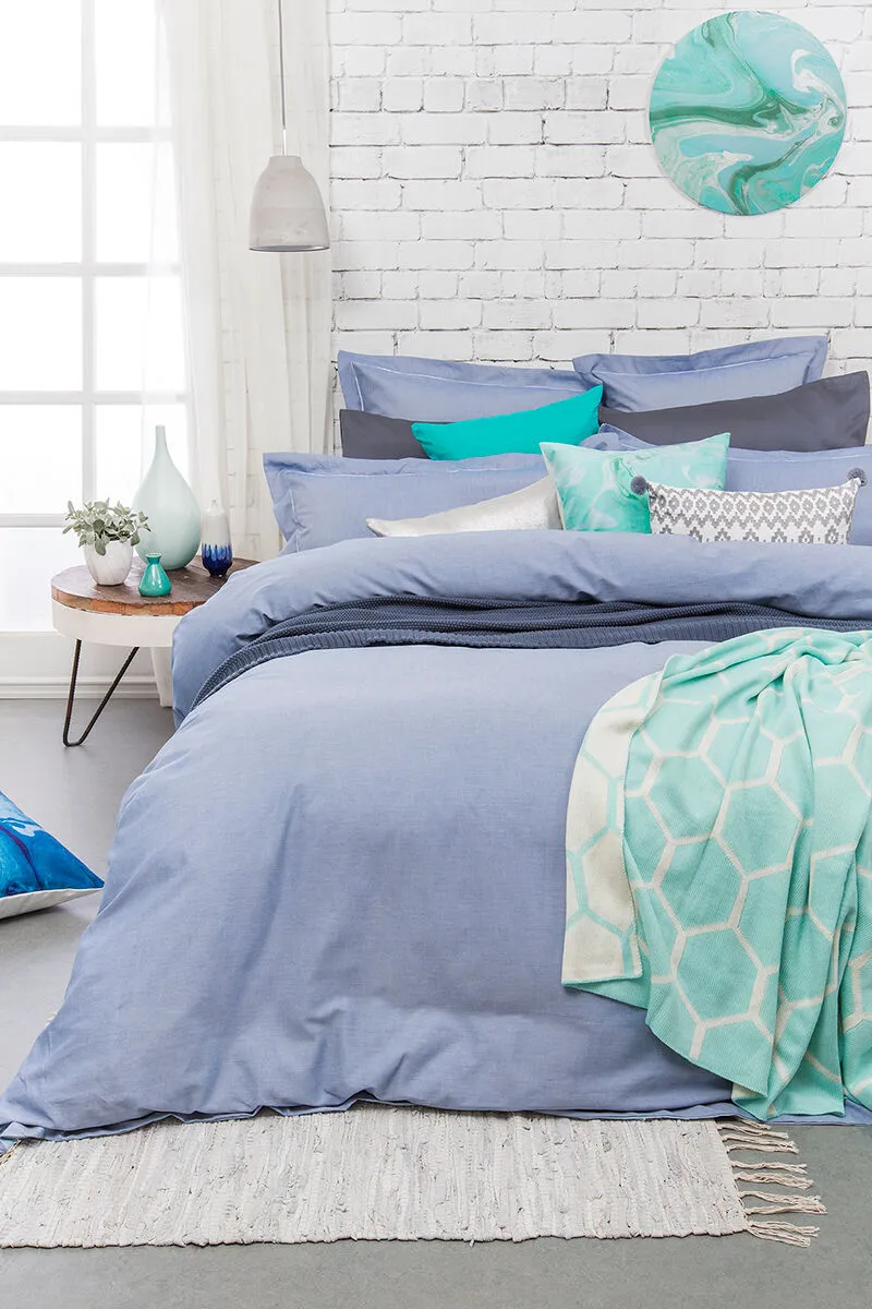 Charleston Quilt Cover Set in Blue