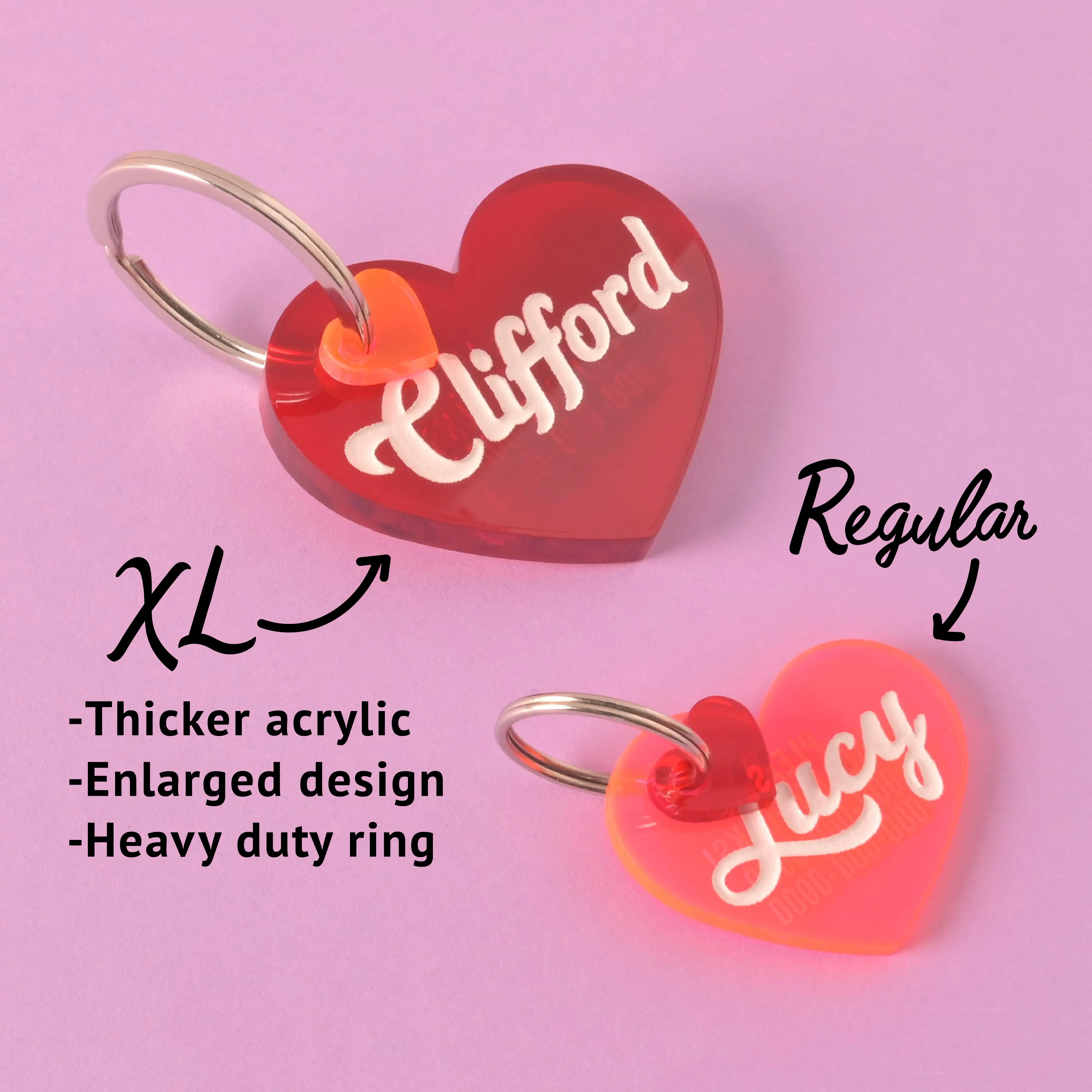 Clifford, Lucy Heart Personalized Pet Tag