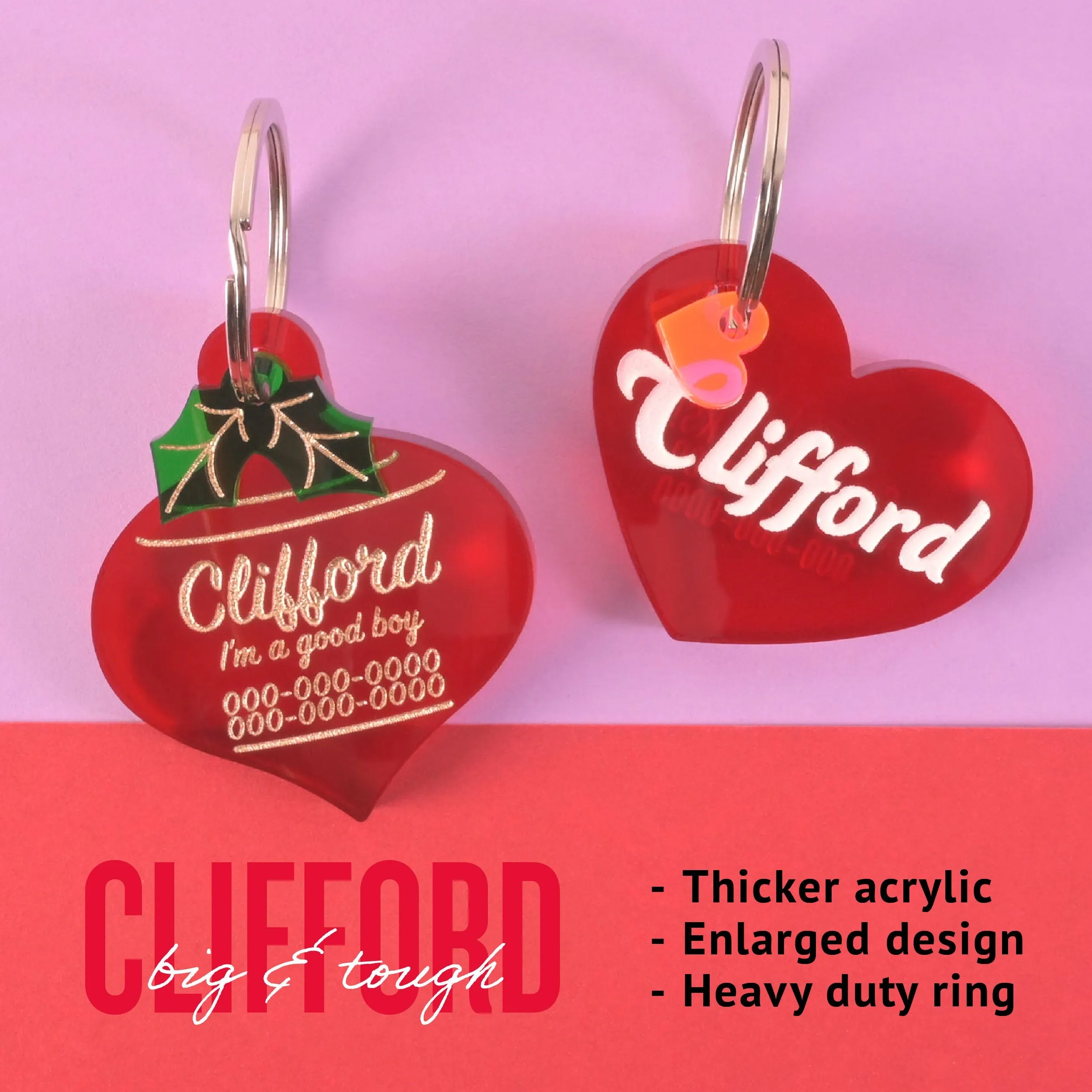 Clifford, Lucy Heart Personalized Pet Tag