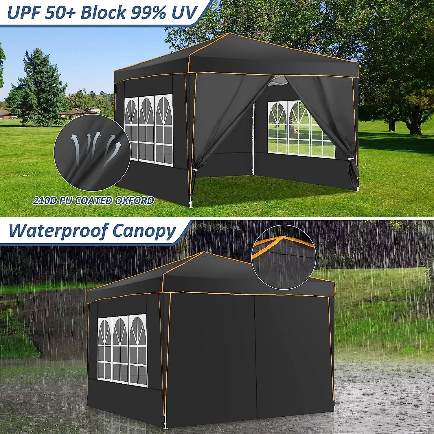 COBIZI 10x10 Pop Up Outdoor Waterproof Commercial Canopy