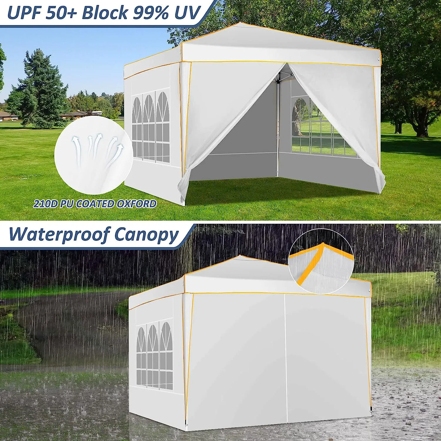 COBIZI 10x10 Pop Up Outdoor Waterproof Commercial Canopy