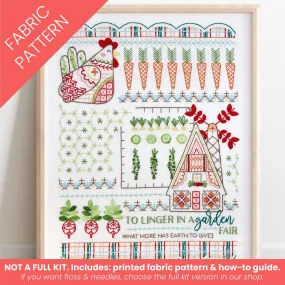 Country Garden Sampler Printed Fabric Pattern