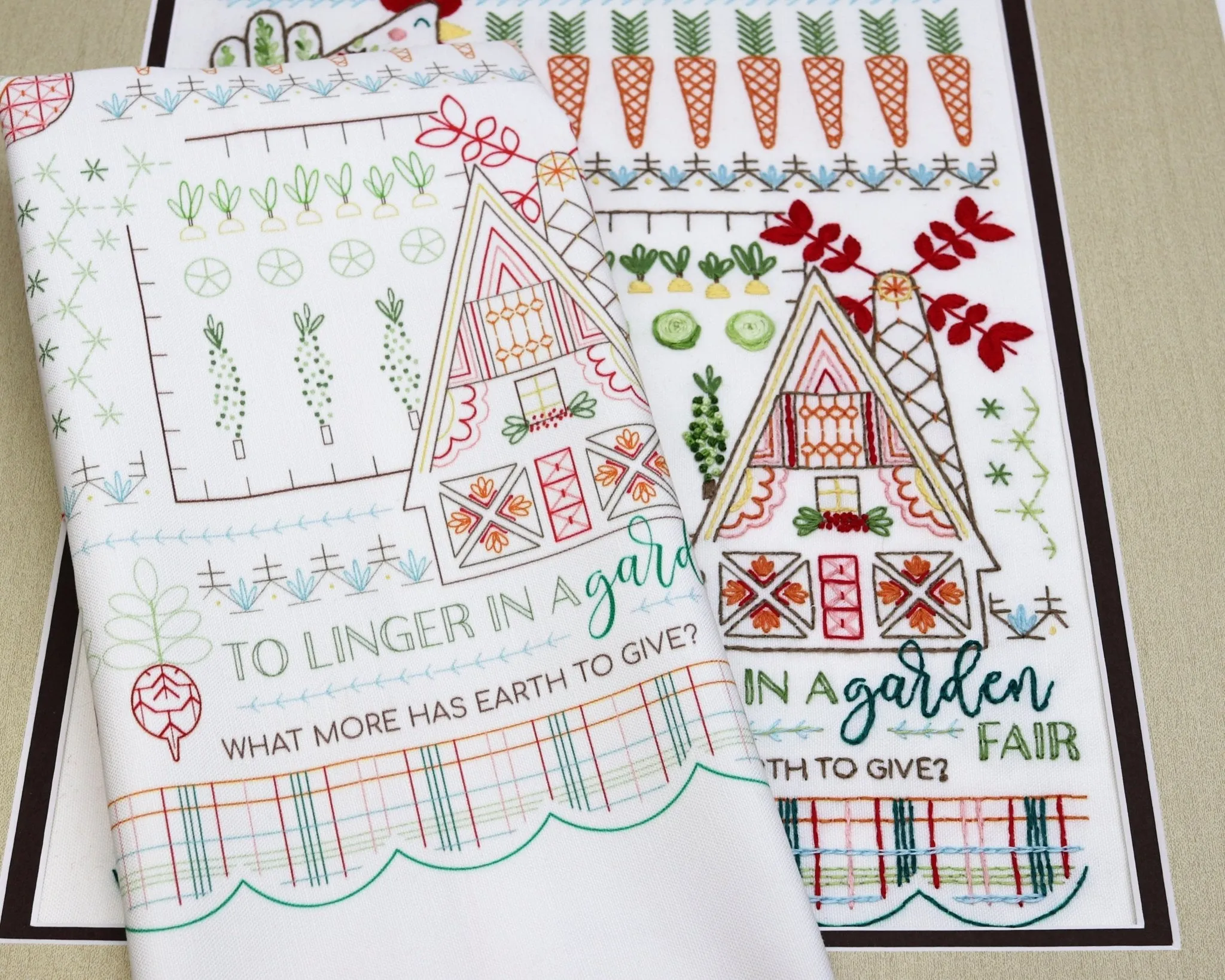 Country Garden Sampler Printed Fabric Pattern