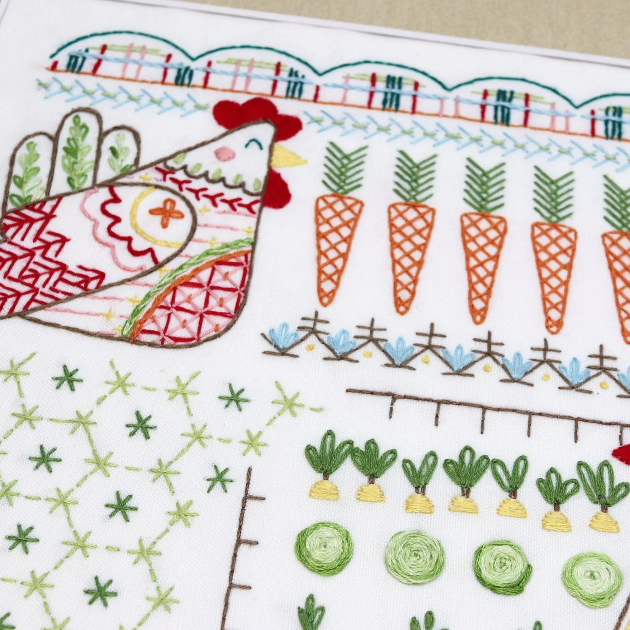 Country Garden Sampler Printed Fabric Pattern