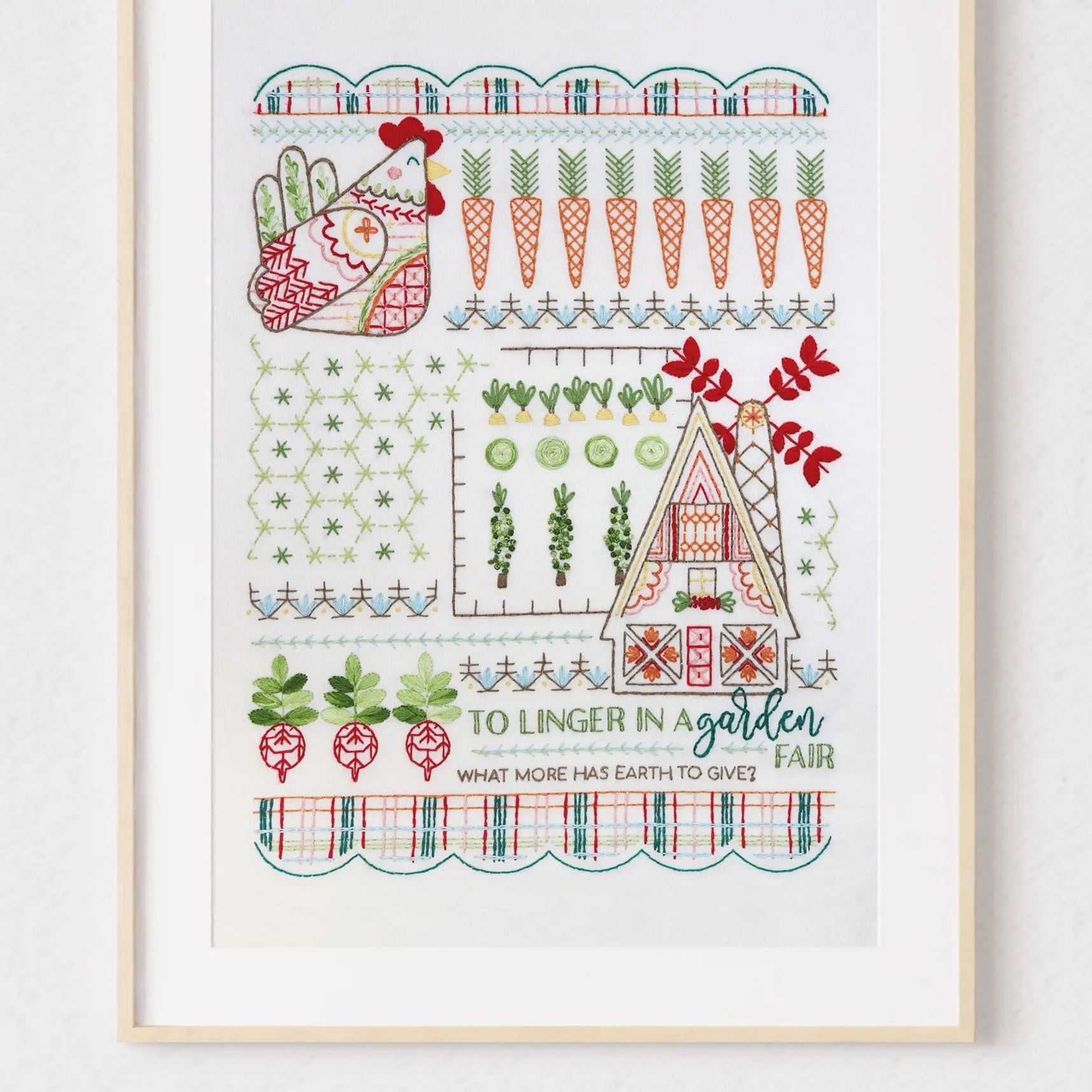 Country Garden Sampler Printed Fabric Pattern