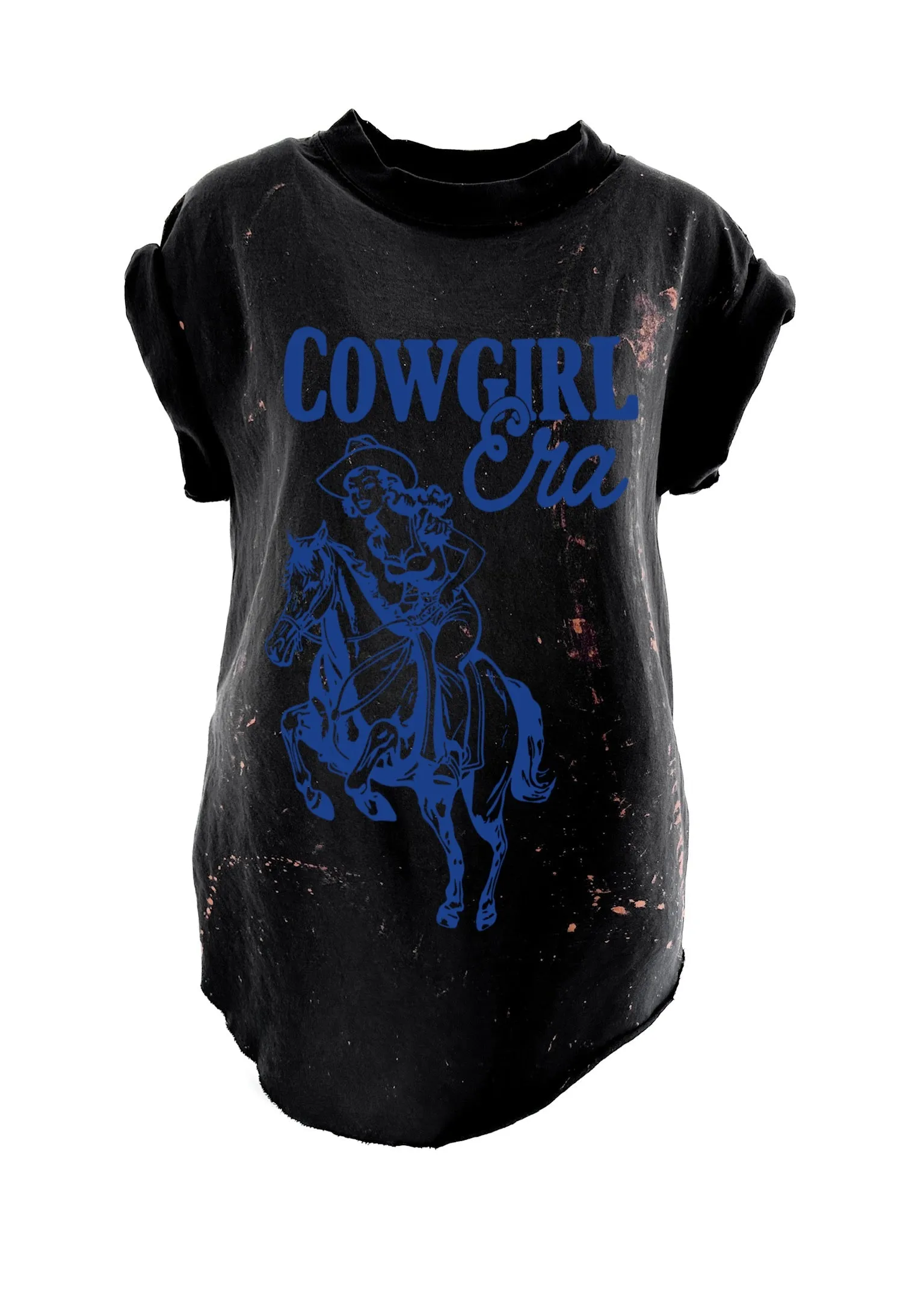 COWGIRL ERA BLEACHED OUT SIDE SLIT TEE