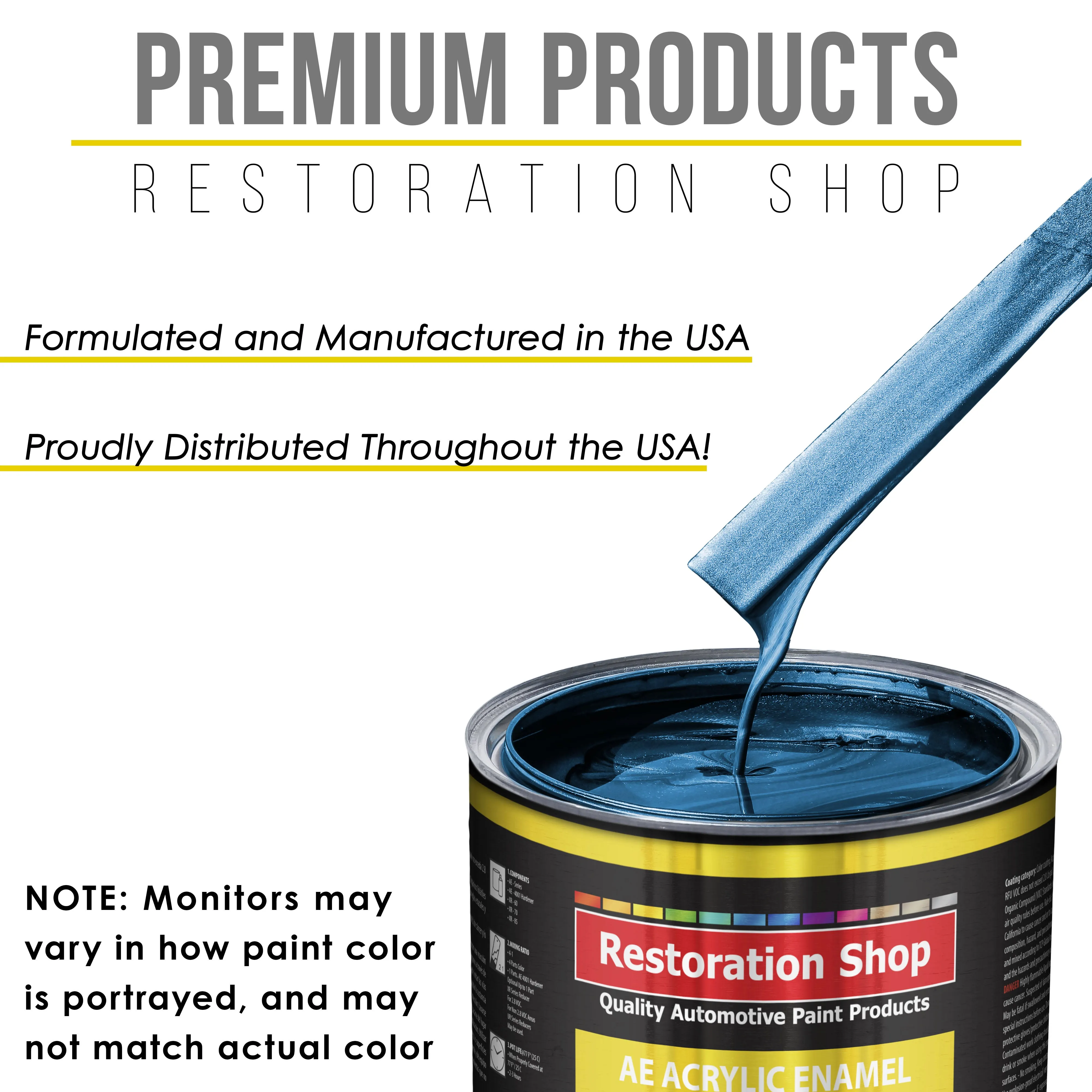 Cruise Night Blue Metallic Acrylic Enamel Auto Paint - Complete Quart Paint Kit - Pro Single Stage Automotive Car Truck Coating 8:1 Mix Ratio 2.8 VOC