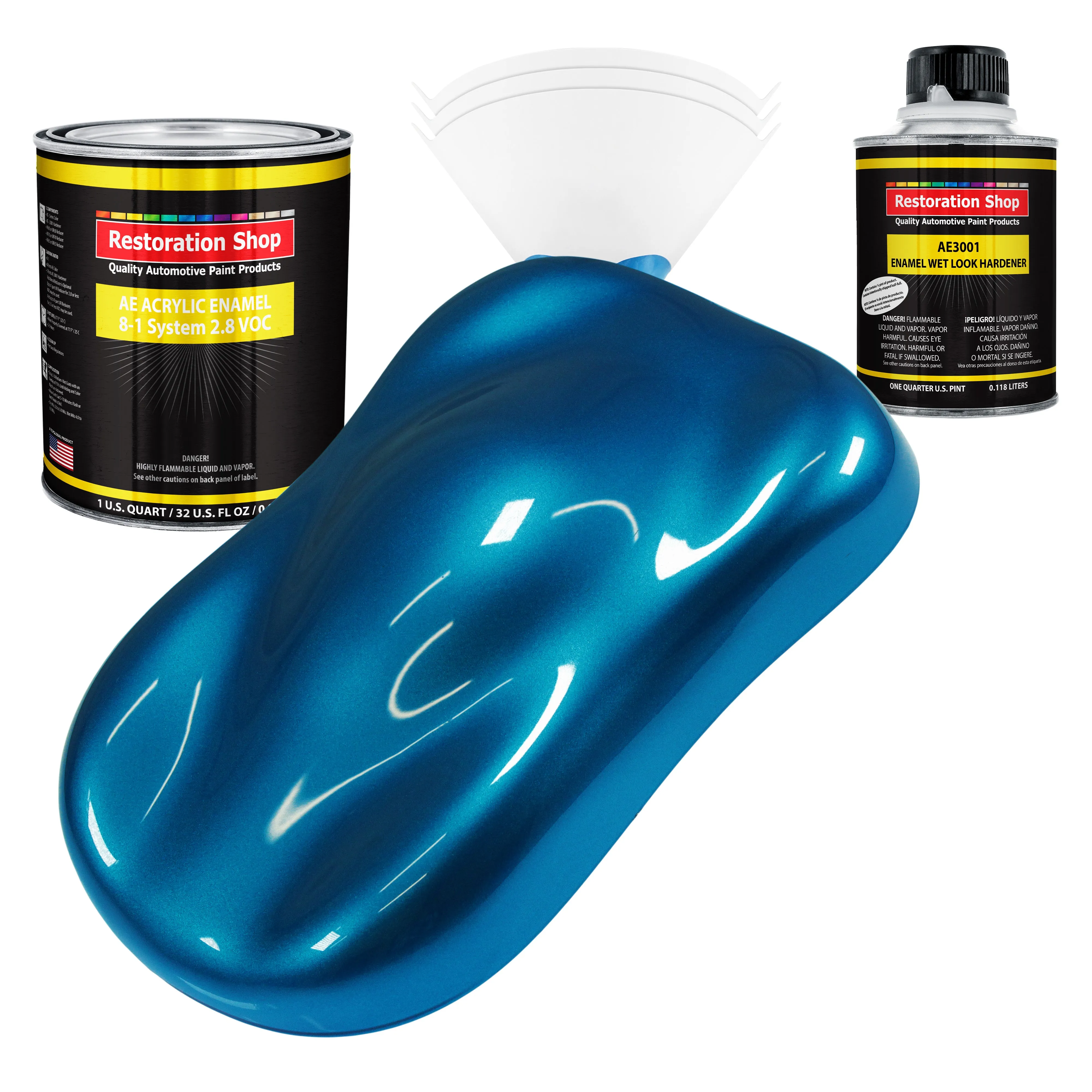 Cruise Night Blue Metallic Acrylic Enamel Auto Paint - Complete Quart Paint Kit - Pro Single Stage Automotive Car Truck Coating 8:1 Mix Ratio 2.8 VOC