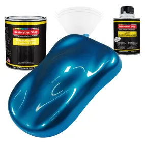 Cruise Night Blue Metallic Acrylic Enamel Auto Paint - Complete Quart Paint Kit - Pro Single Stage Automotive Car Truck Coating 8:1 Mix Ratio 2.8 VOC