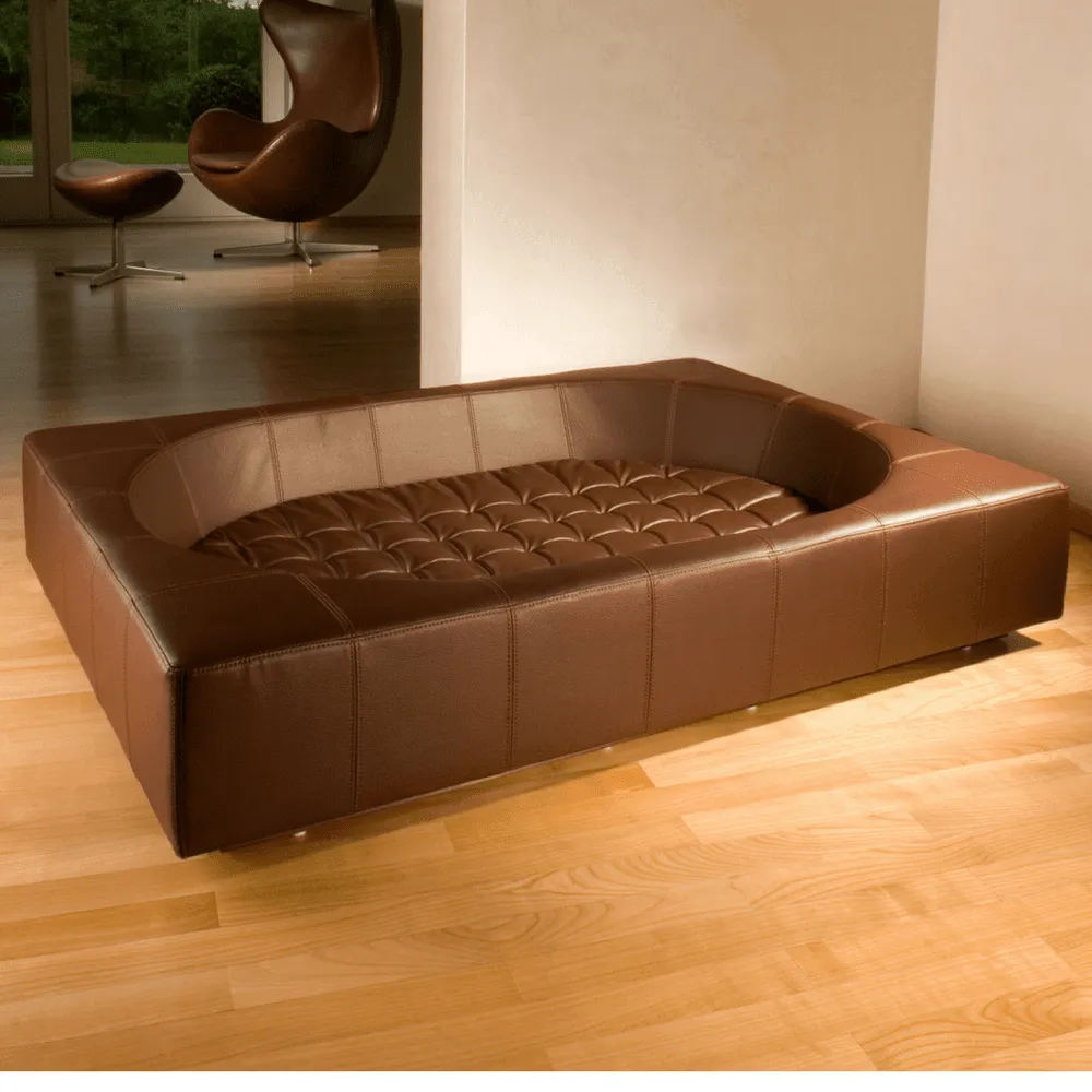 Cube Leather Luxury Dog Bed By Pet Interiors