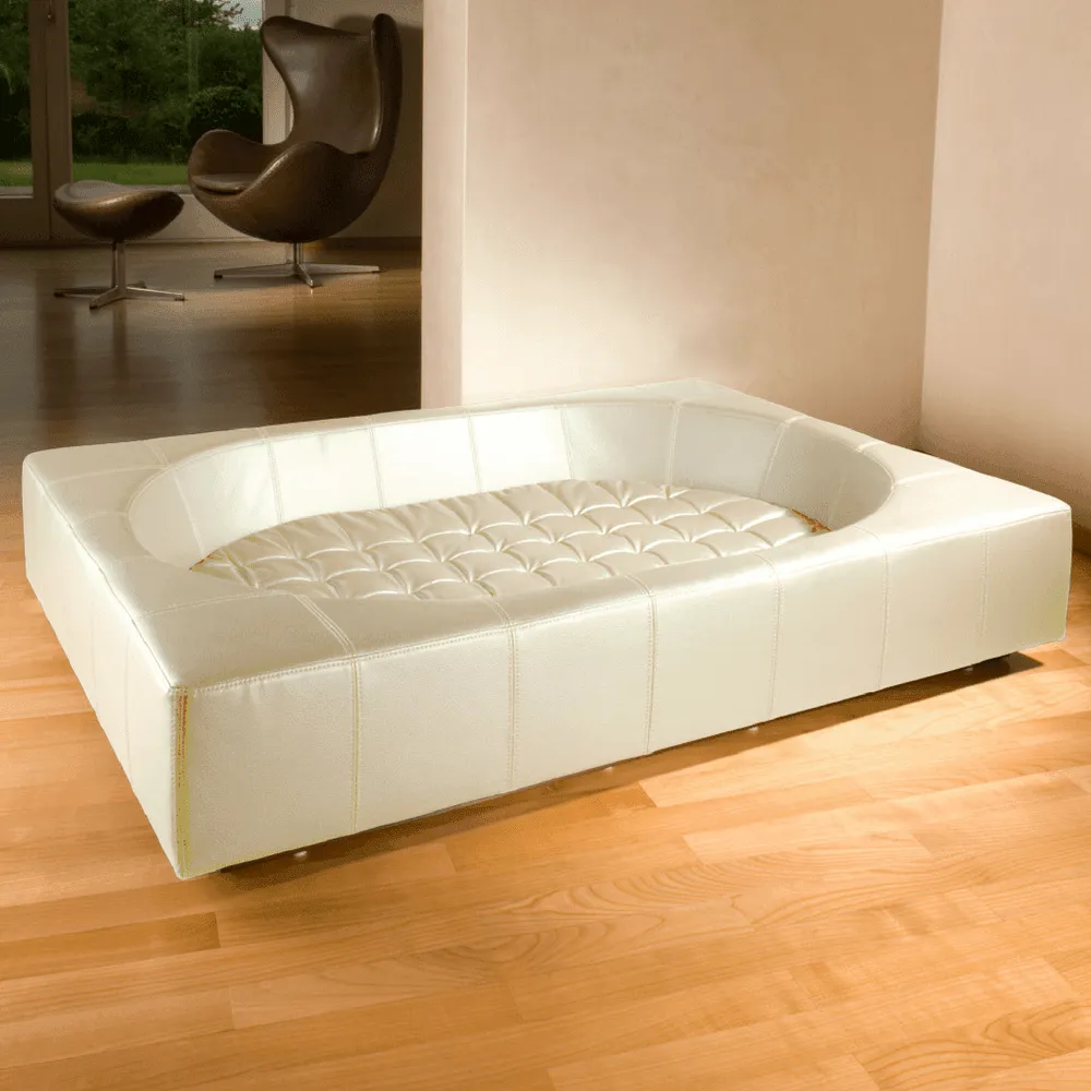 Cube Leather Luxury Dog Bed By Pet Interiors