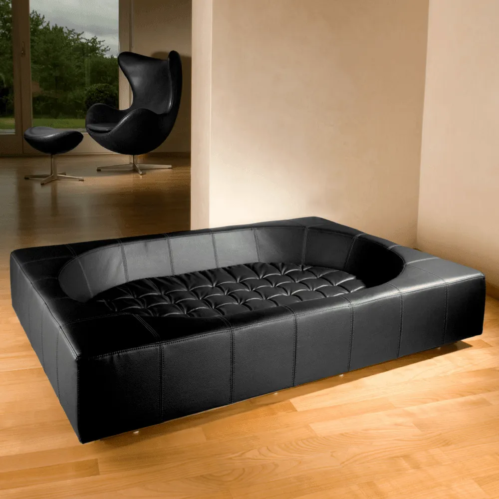 Cube Leather Luxury Dog Bed By Pet Interiors
