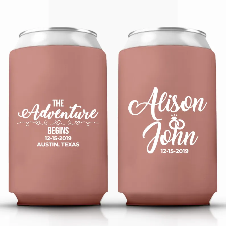 Custom Wedding Can Cooler (aj)