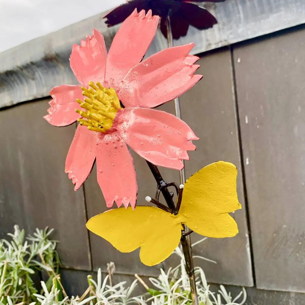 Daisy And Butterfly Garden Stake