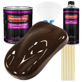 Dakota Brown Acrylic Urethane Auto Paint - Complete Gallon Paint Kit - Professional Single Stage Automotive Car Truck Coating, 4:1 Mix Ratio 2.8 VOC