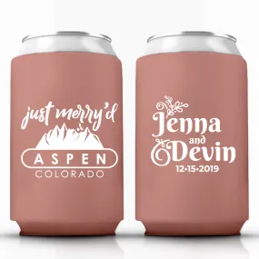 December Wedding Custom Can Cooler (ak)