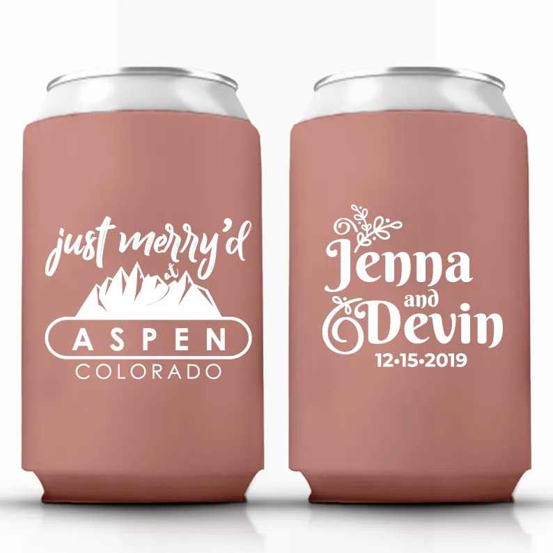 December Wedding Custom Can Cooler (ak)