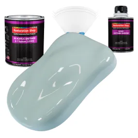 Diamond Blue Acrylic Urethane Auto Paint - Complete Quart Paint Kit - Professional Single Stage Automotive Car Truck Coating, 4:1 Mix Ratio 2.8 VOC