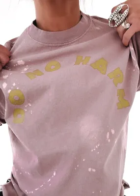 DO NO HARM BLEACHED OUT SIDE SLIT TEE