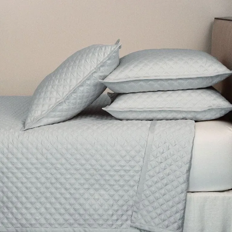Double Diamond Silver Coverlet Set by Ann Gish