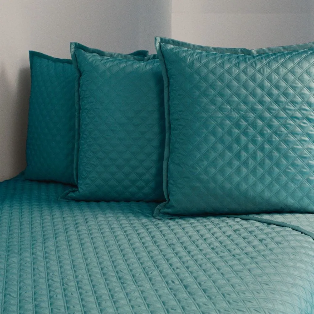 Double Diamond Teal Coverlet Set by Ann Gish