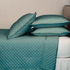 Double Diamond Teal Coverlet Set by Ann Gish