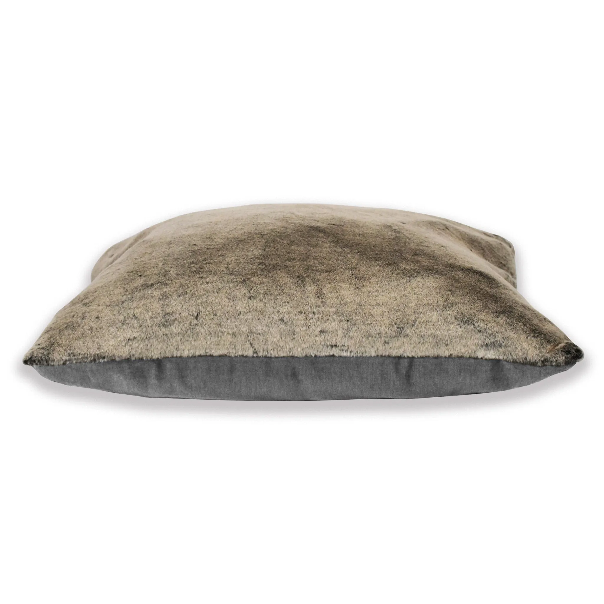 Dream Cushion - Faux Fur and Graphite Grey Velvet - With Shredded  Memory Foam Cushion