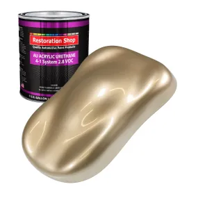 Driftwood Beige Metallic Acrylic Urethane Auto Paint - Gallon Paint Color Only - Professional Single Stage Gloss Automotive Car Truck Coating, 2.8 VOC