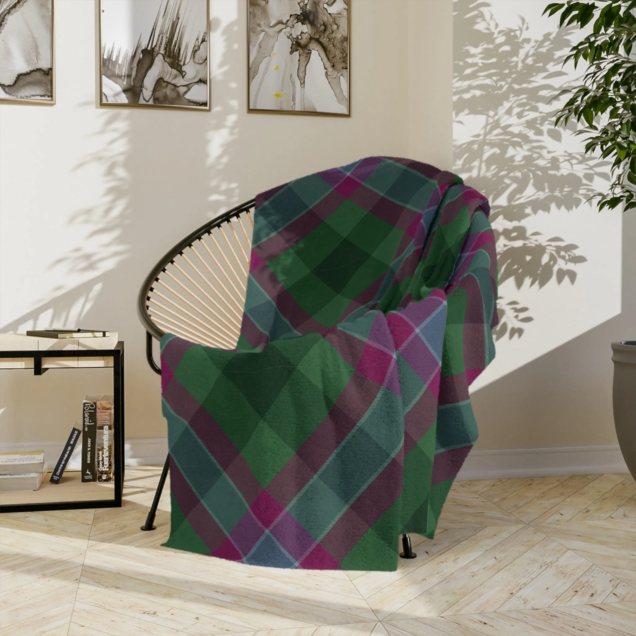 Dunans Rising Tartan Velveteen Minky Blanket