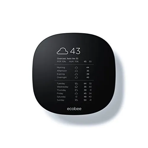 Ecobee3 Lite Thermostat, Wi-Fi, Works with Amazon Alexa