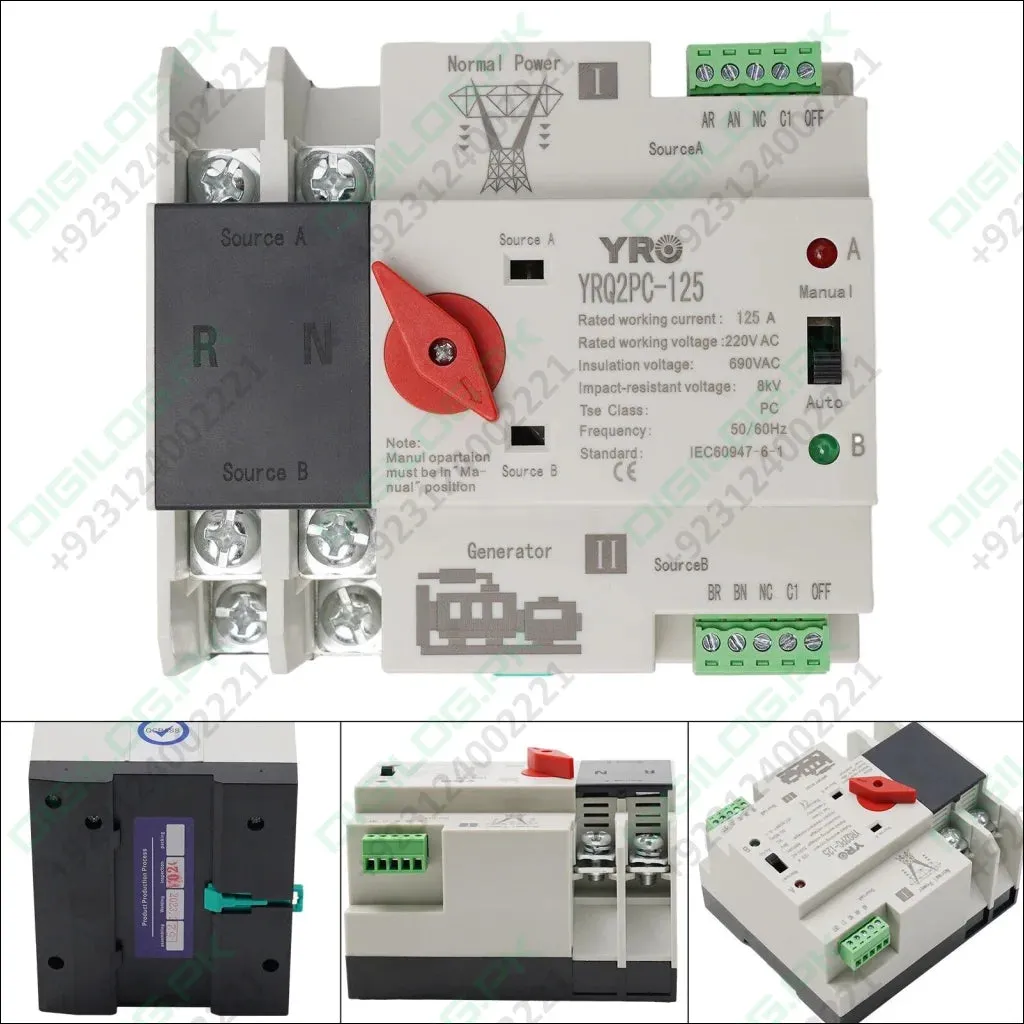 Efficient 125A Dual Power Automatic Transfer Switch for Generator Power Supply