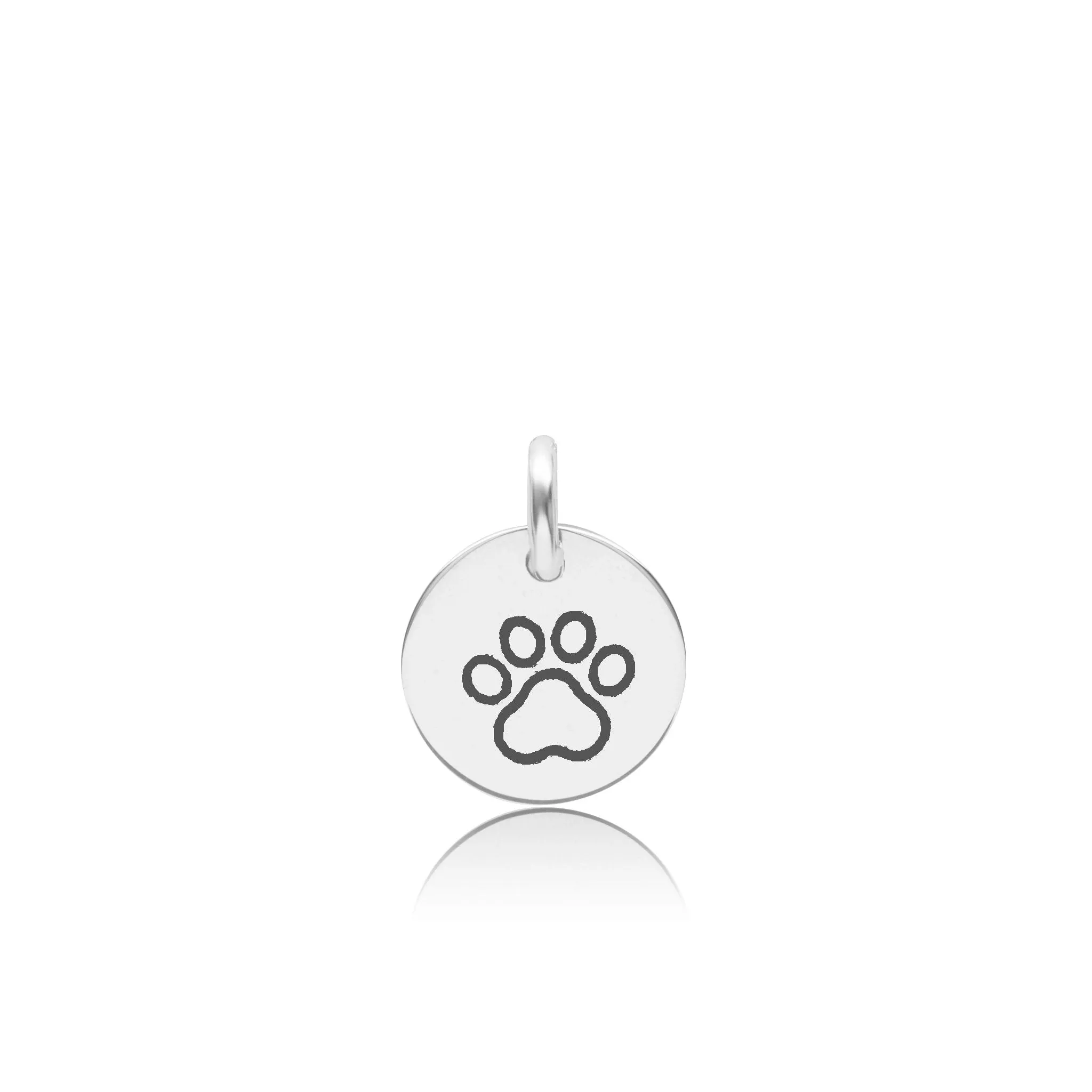 Engravable Paw Print Circle Tag