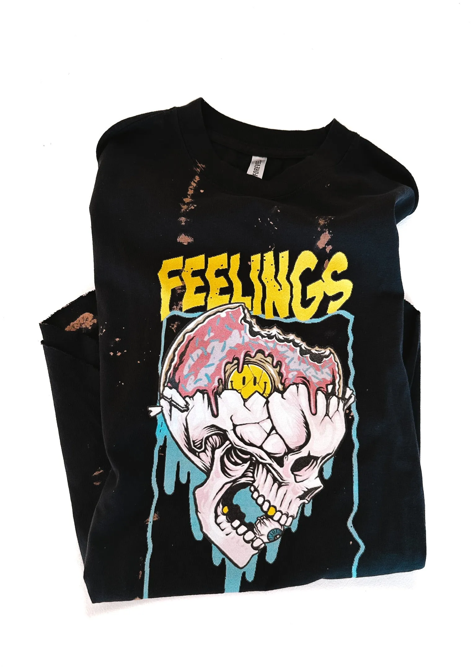 F*CK FEELINGS BLEACHED OUT SIDE SLIT TEE
