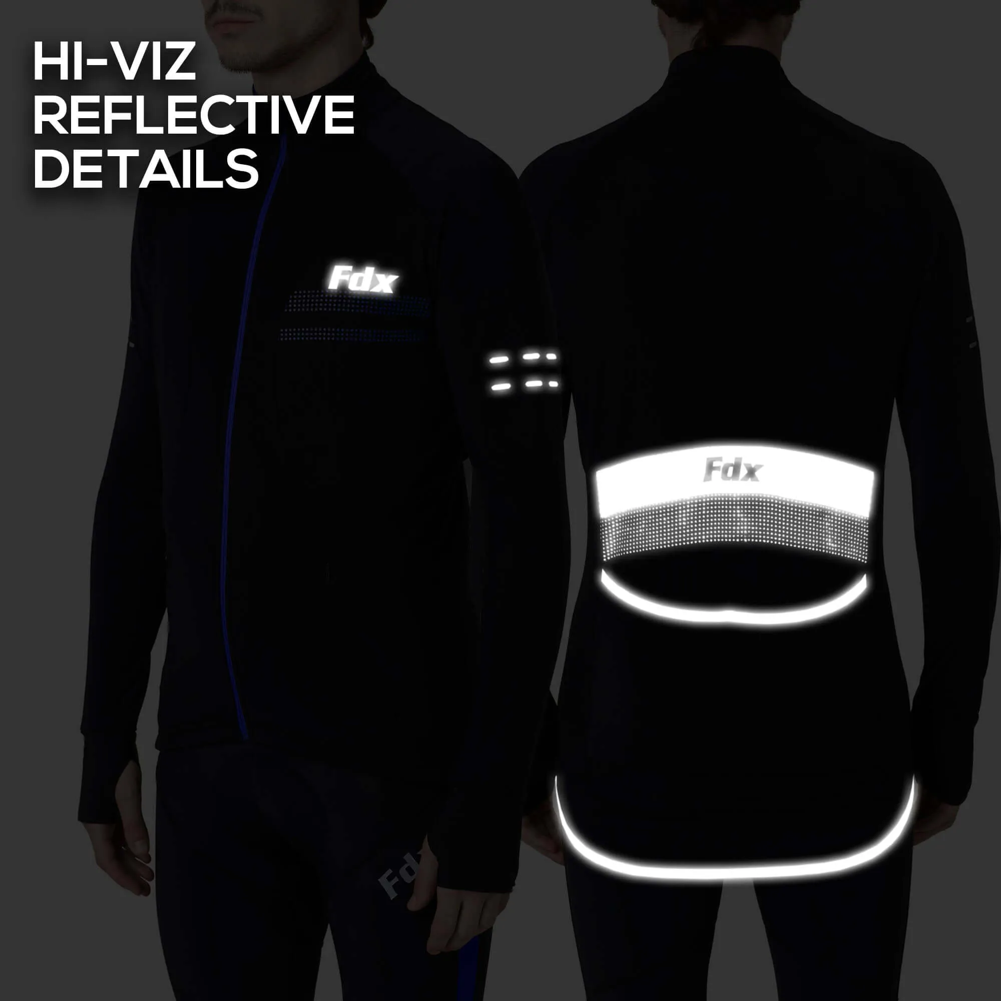 Fdx Arch Men's & Boy's Blue Thermal Roubaix Long Sleeve Cycling Jersey