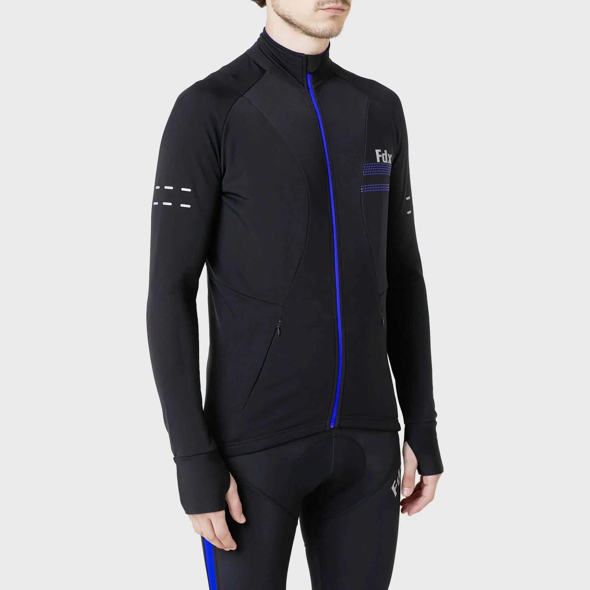 Fdx Arch Men's & Boy's Blue Thermal Roubaix Long Sleeve Cycling Jersey