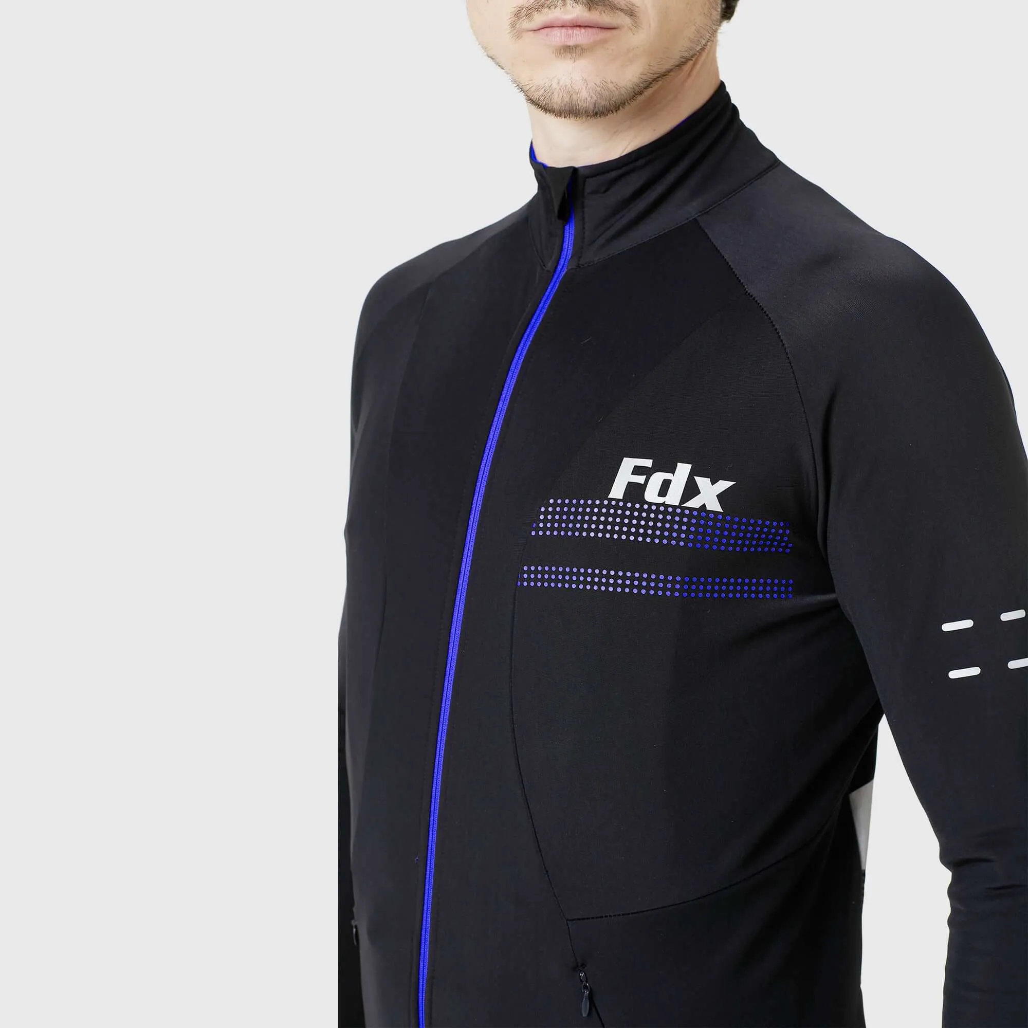 Fdx Arch Men's & Boy's Blue Thermal Roubaix Long Sleeve Cycling Jersey
