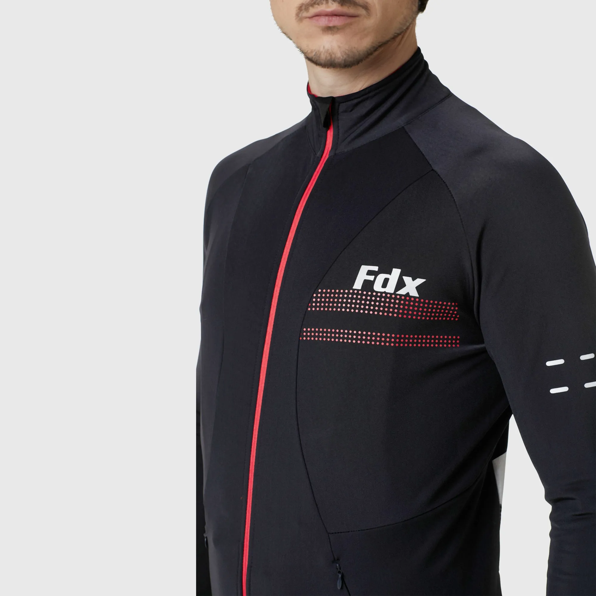 Fdx Arch Men's & Boy's Red Thermal Roubaix Long Sleeve Cycling Jersey