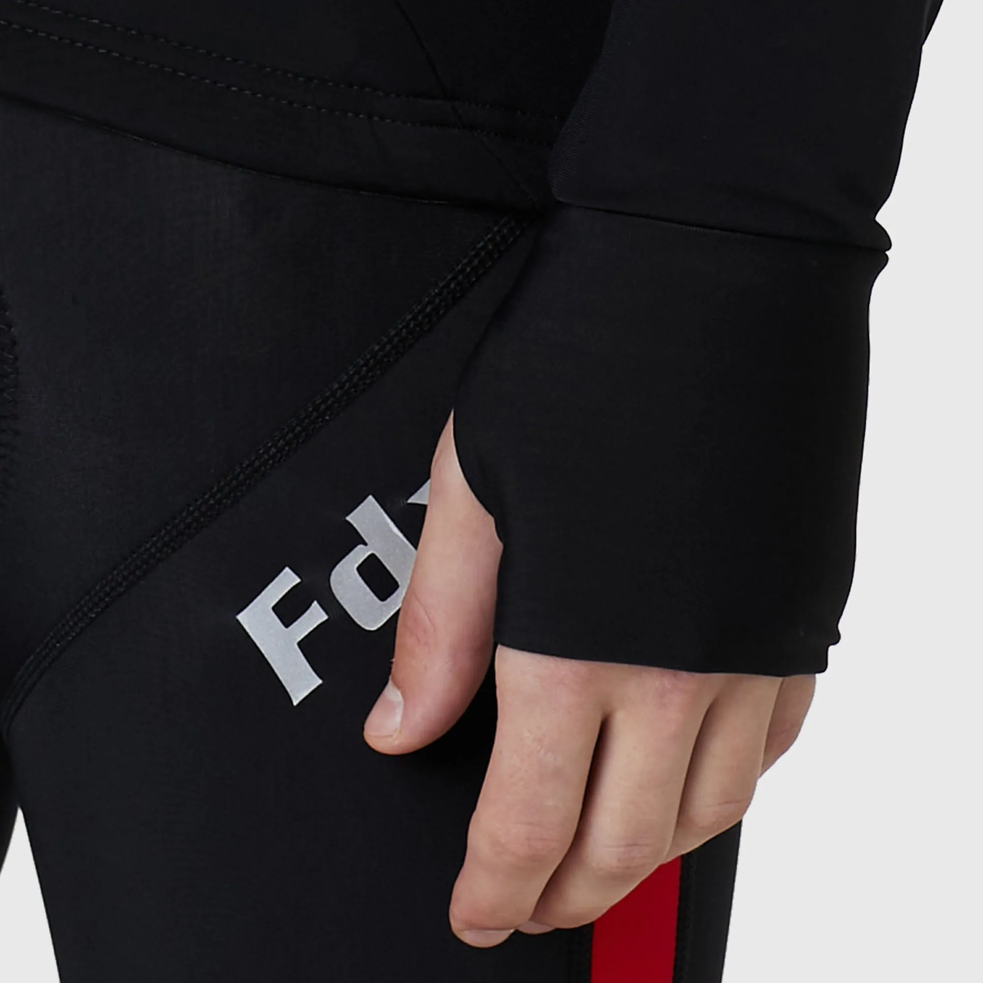 Fdx Arch Men's & Boy's Red Thermal Roubaix Long Sleeve Cycling Jersey