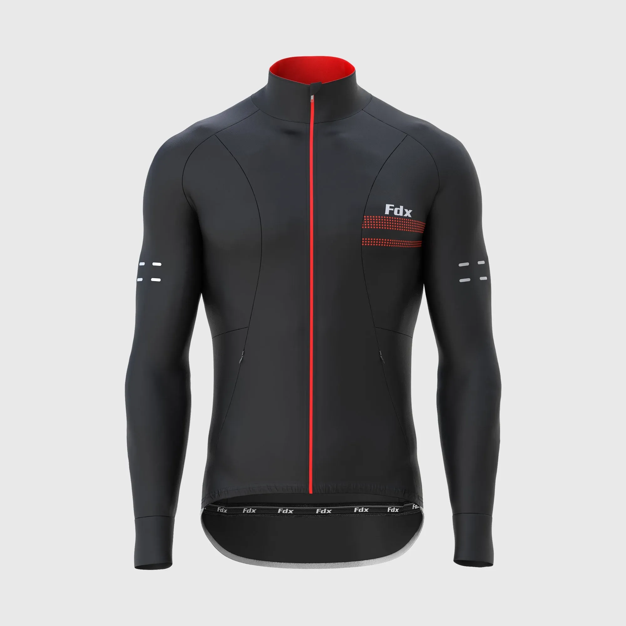 Fdx Arch Men's & Boy's Red Thermal Roubaix Long Sleeve Cycling Jersey