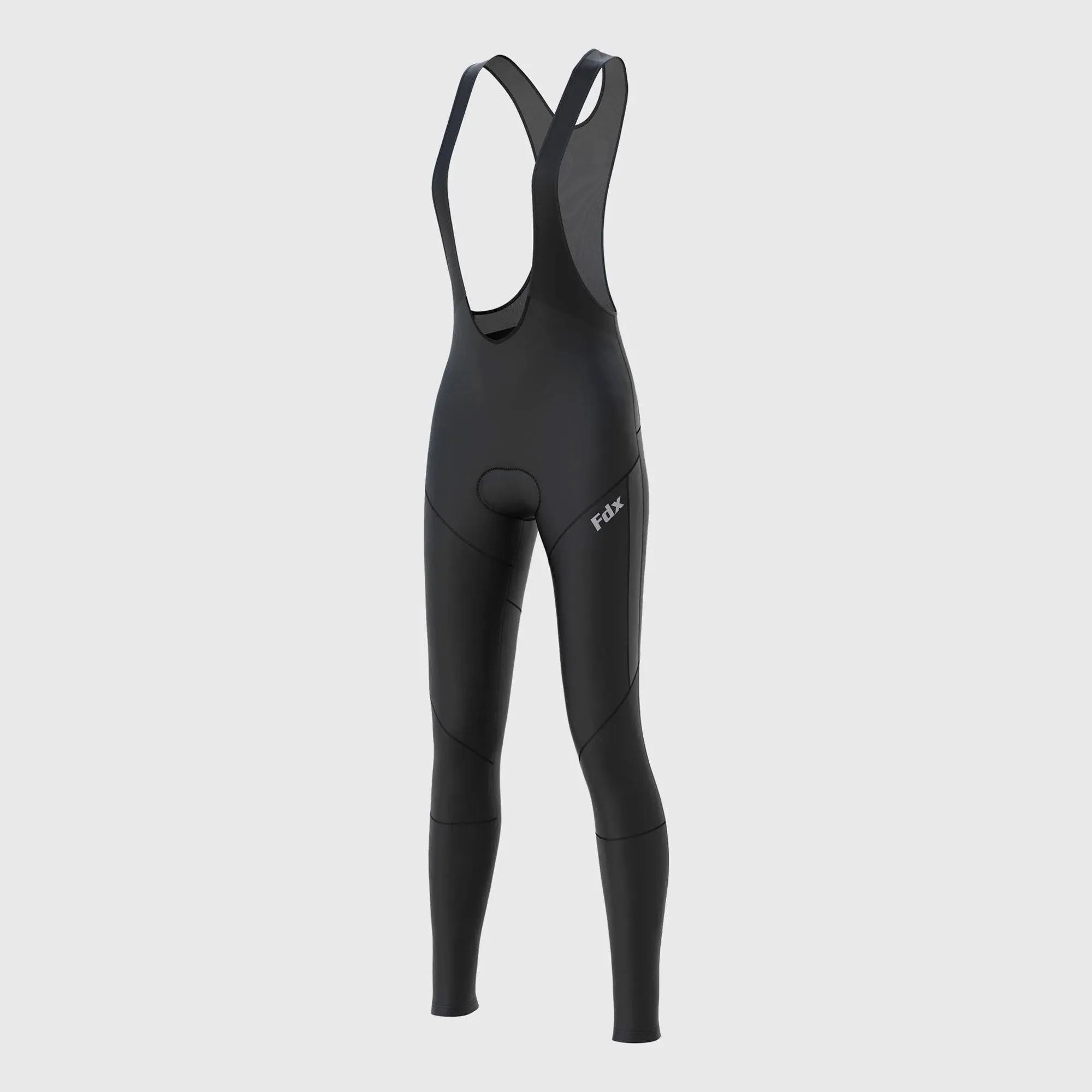Fdx Arch Women's & Girl's Black Thermal Padded Cycling Cargo Bib Tights