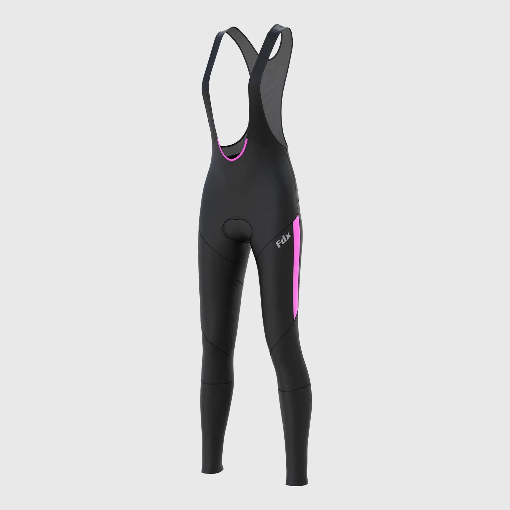 Fdx Arch Women's & Girl's Pink Thermal Padded Cycling Cargo Bib Tights